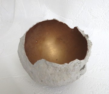 beton windlicht met brons