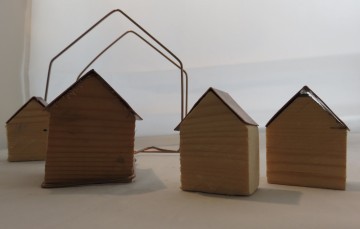 de stad houten huisjes