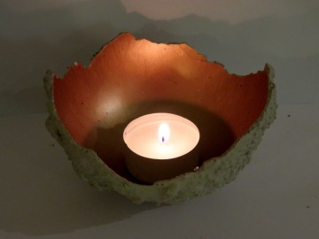 beton windlicht met koper