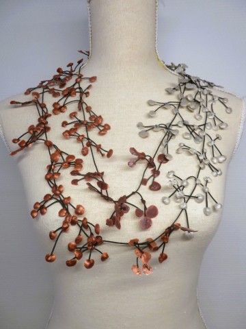 zilver ketting latex met koper