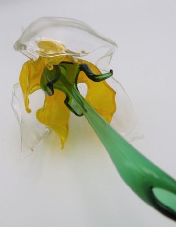 glazen bloem geel groen