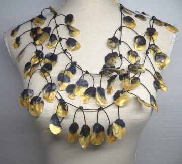 rubber ketting zwart goud