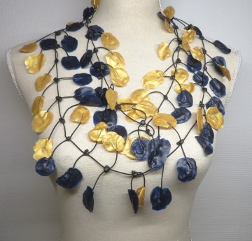 rubber ketting paars met goud