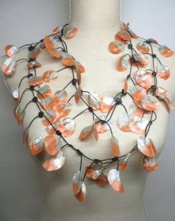 rubber ketting zilver oranje