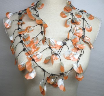 ketting latex zilver oranje