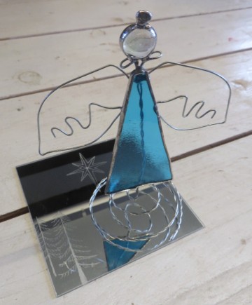 tiffany engel blauw glas