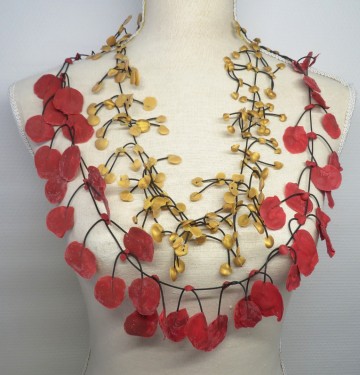 rubber ketting rood goud