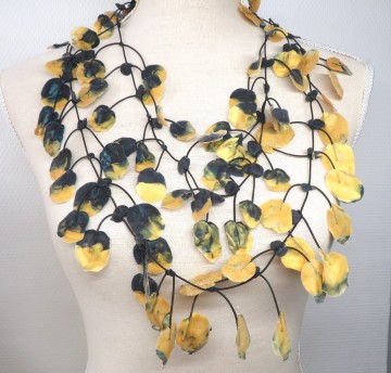 rubber ketting zwart goud