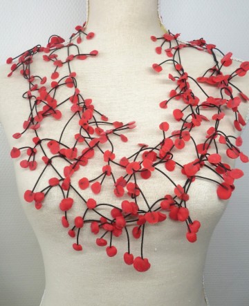 rubber ketting dotjes rood