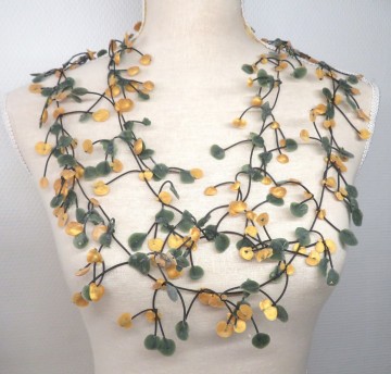 goud groen bolletjes ketting