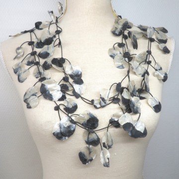 rubber ketting zwart zilver