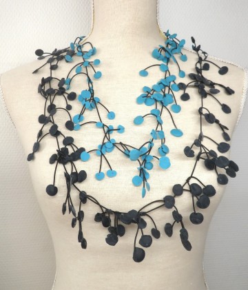 rubber ketting blauw zwart