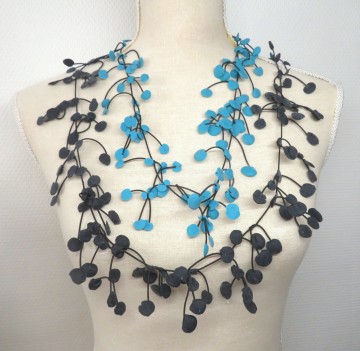 rubber ketting blauw zwart