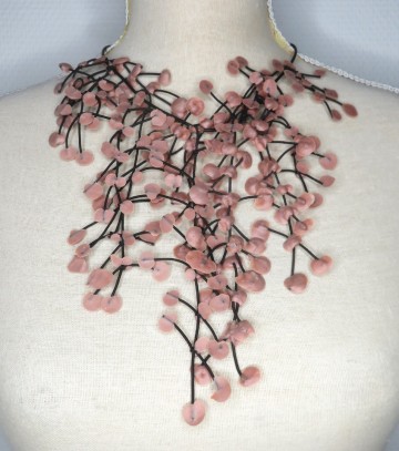 Korte ketting koper zilver latex