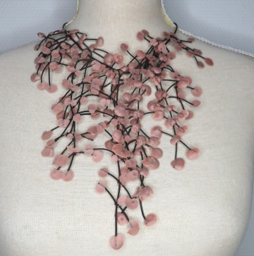 Korte ketting koper zilver rubber