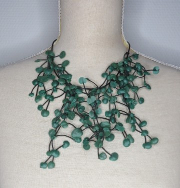 Korte ketting rubber groen